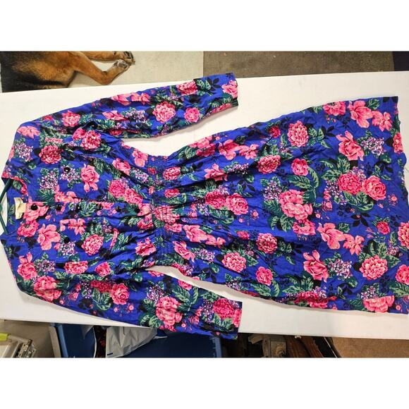 Vintage Jordan Michaels Floral Size 4P Padded Long Dress Women's Flower Garden - Picture 8 of 15
